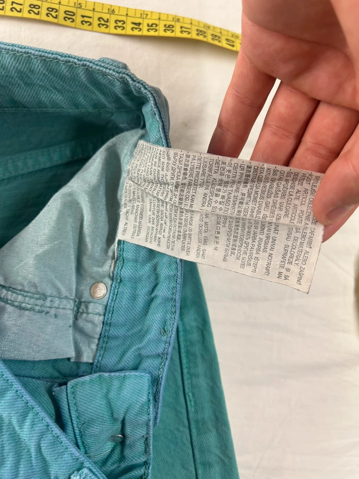 Zara blue green flared wide leg jeans size 38 vintage – photo 12